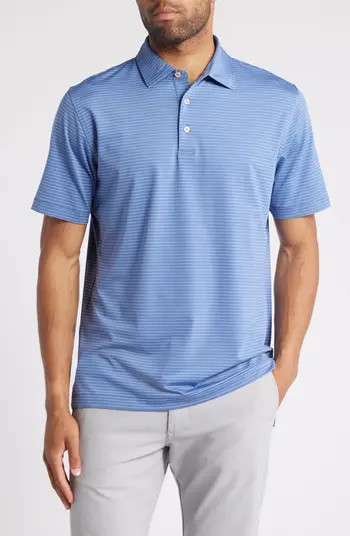 Peter Millar Powell Stripe Performance Golf Polo | Nordstrom | Nordstrom
