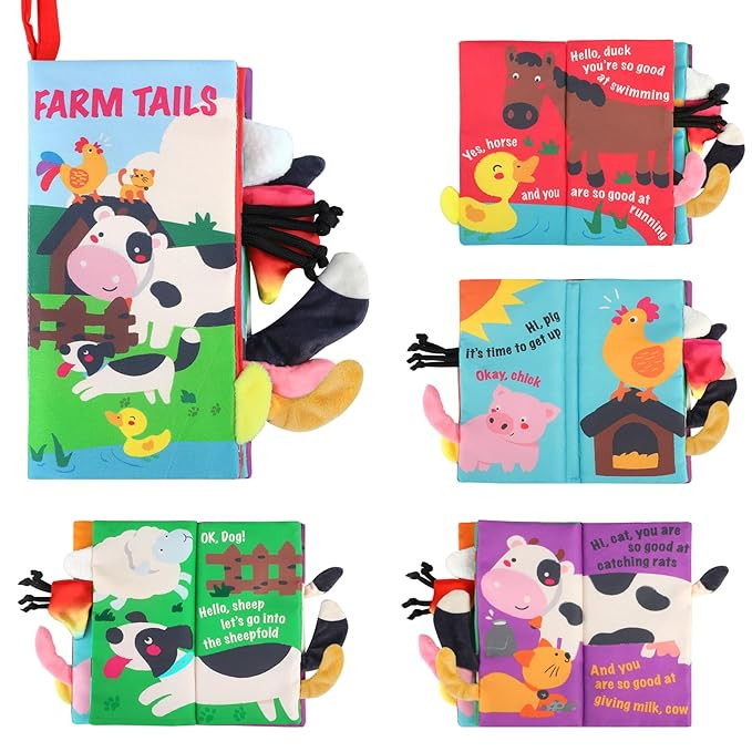 beiens Soft Toys Baby Cloth Books, Touch and Feel Crinkle Books for Babies, Infants & Toddler, Ea... | Amazon (US)