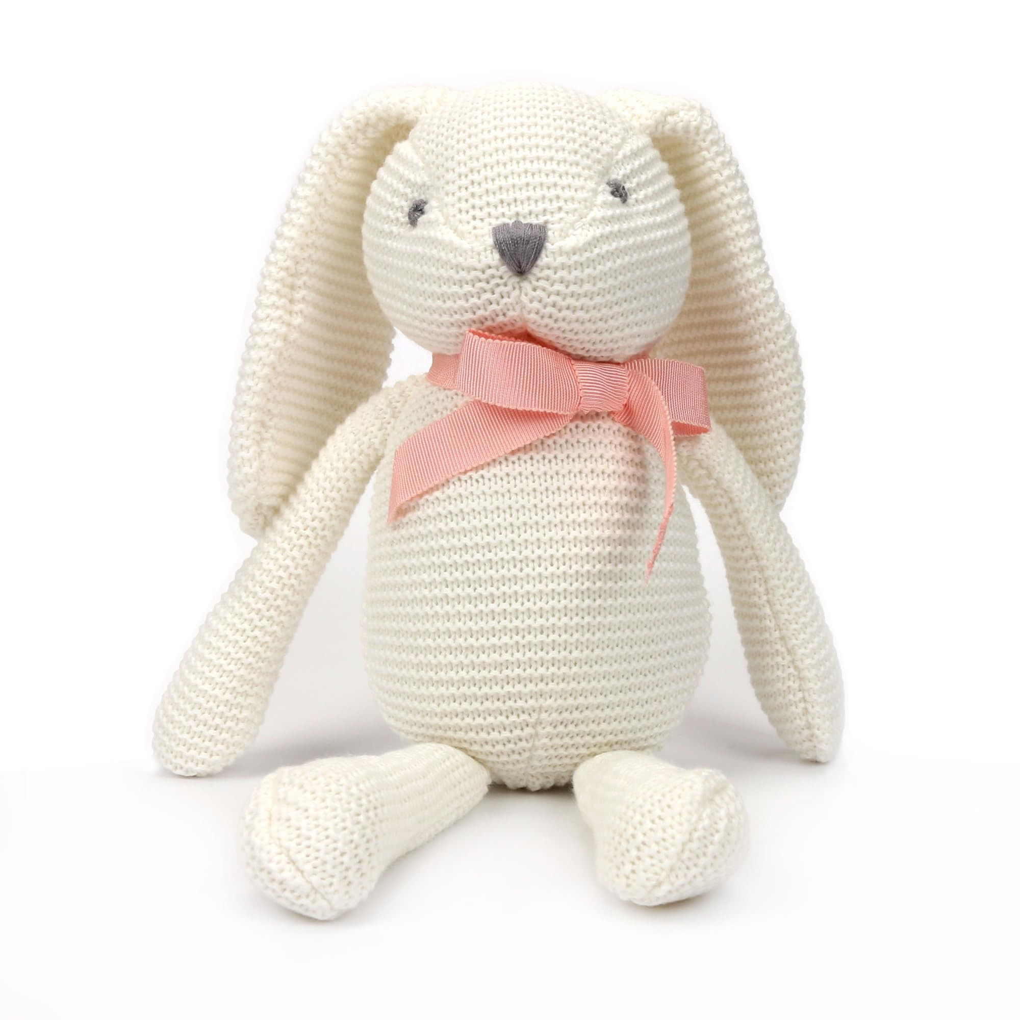 100% Organic Cotton Baby Toys White Bunny Rabbit Stuffed Animal for Newborn 7.1" | Amazon (US)