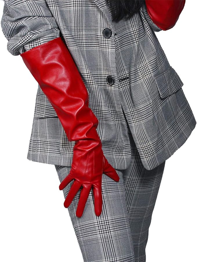 DooWay Women's Long Leather Gloves Wide Flared Sleeves Elbow Length Cosplay Dress Opera Club Part... | Amazon (US)