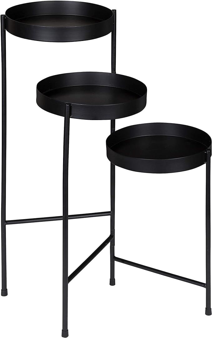Kate and Laurel Finn Tri-Level Metal Plant Stand, Black | Amazon (US)