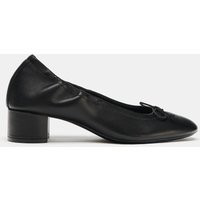 Zara - Leather Heeled Ballet Flats - Black - 6 - Woman | Zara UK