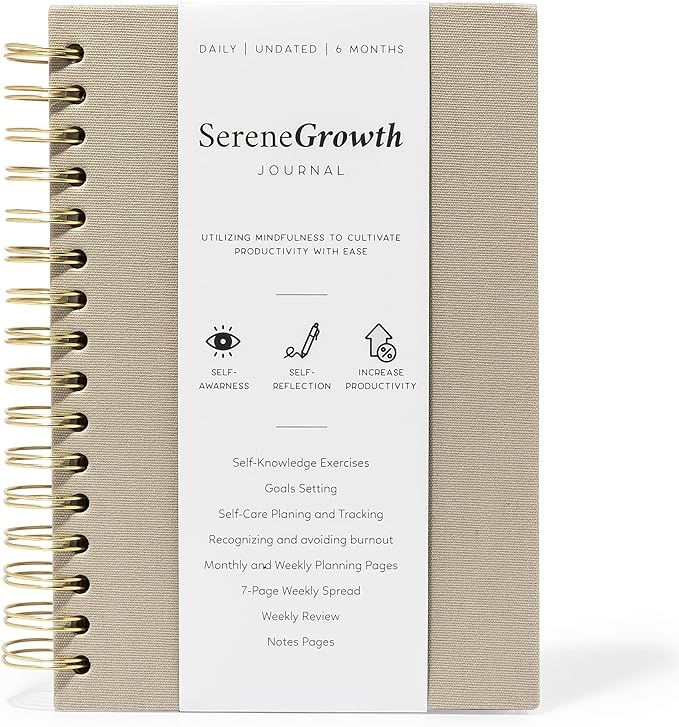 SereneGrowth 6-Month Daily Self-Care Journal & Planner - Goal Setting, Mental Health, Wellness, P... | Amazon (US)