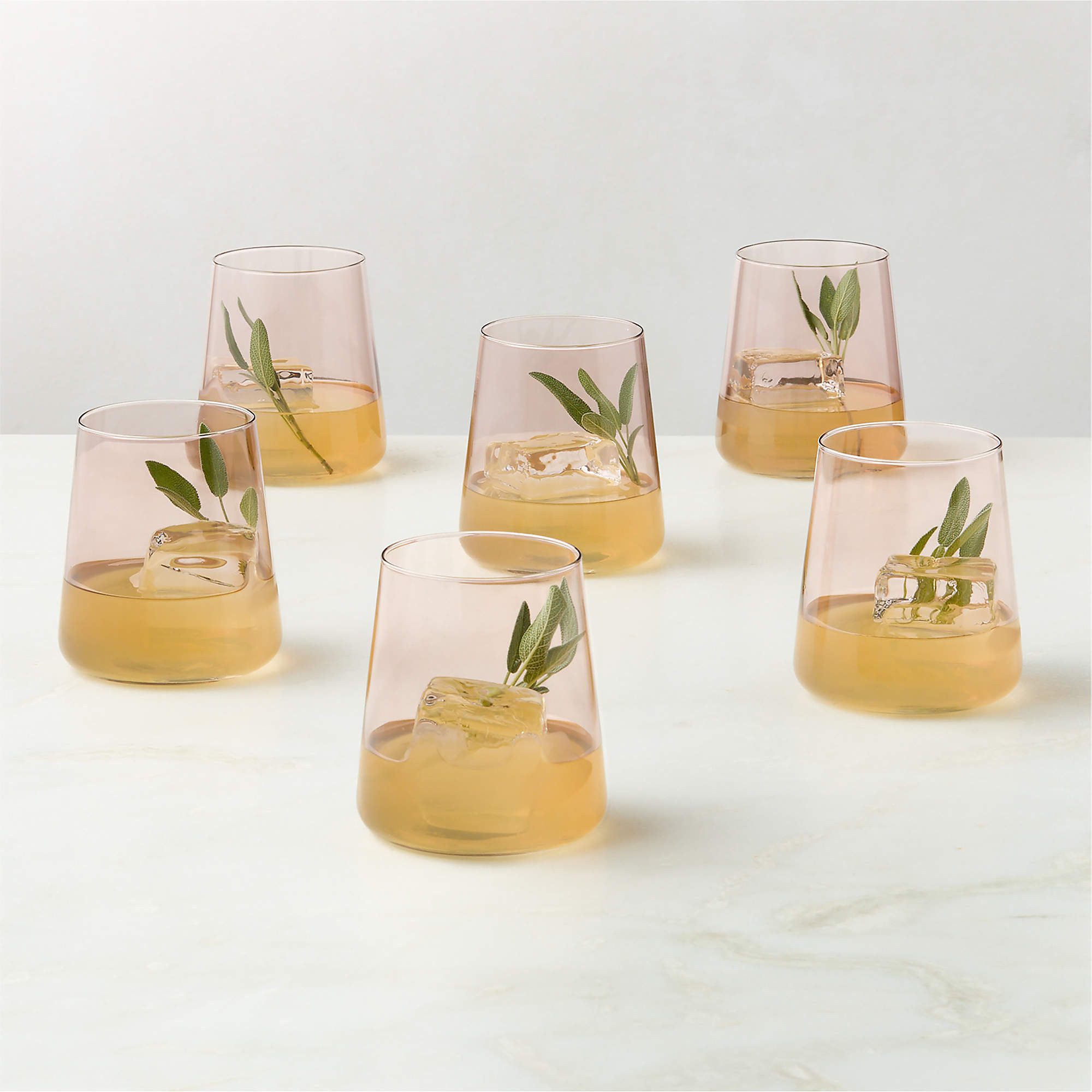Neat Burgundy Double Old-Fashioned Glasses Set of 6 + Reviews | CB2 | CB2