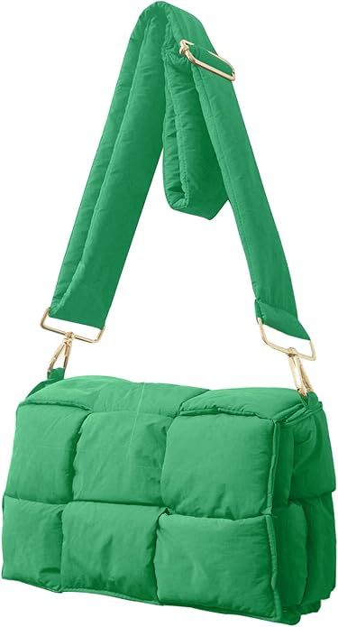 NAARIIAN cotton padded cassette crossbody bag Puffer shoulder bag designer handbag for women wove... | Amazon (US)