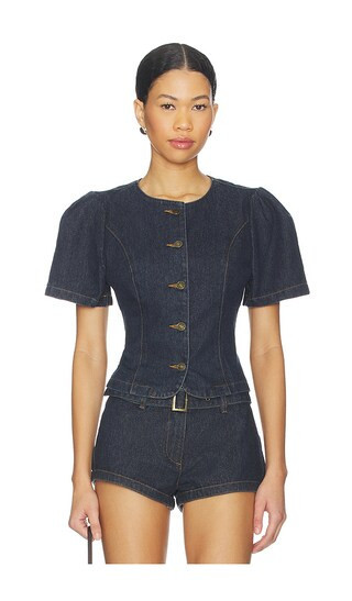 LIONESS Femme Blouse in Blue. - size M | Revolve Clothing (Global)