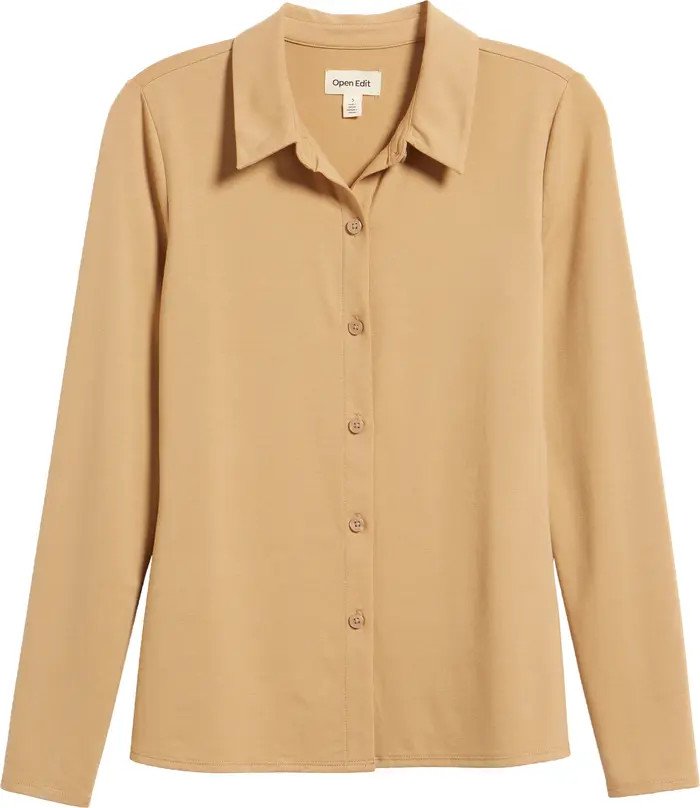 Stretch Knit Button-Up Shirt | Nordstrom