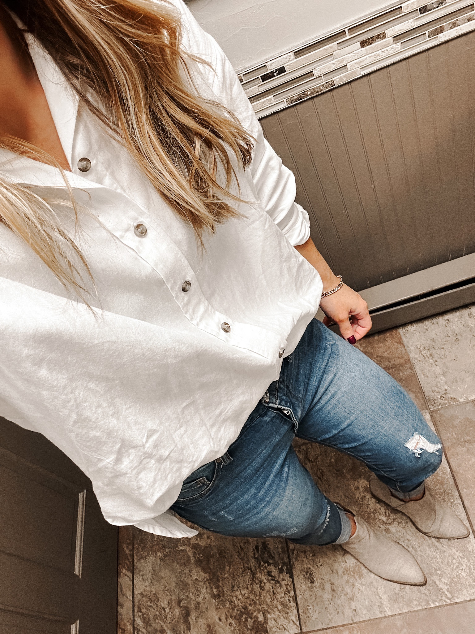 This button up top from Target is so good! 
Wearing size: XS
Pants are from TJMaxx and boots are sold out. But they are from Target

#LTKbeauty #LTKstyletip #LTKSeasonal