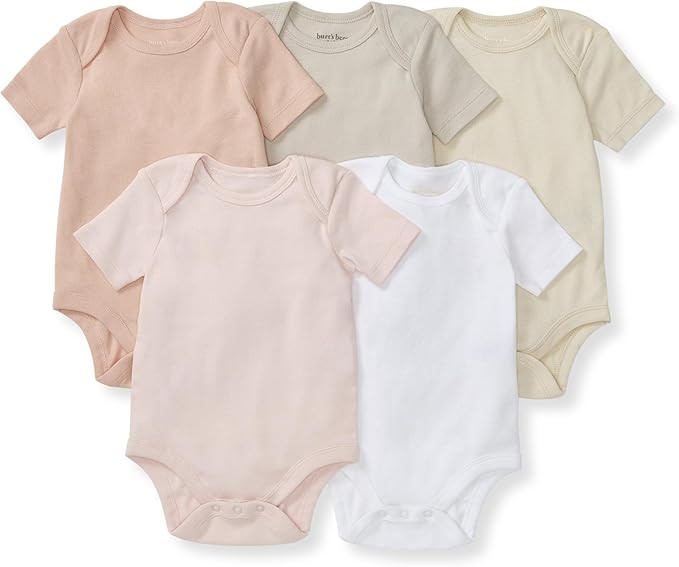 Burt's Bees Baby Bodysuits, Short Sleeve and Long Sleeve One-Pieces, 100% Organic Cotton, Pack of... | Amazon (US)