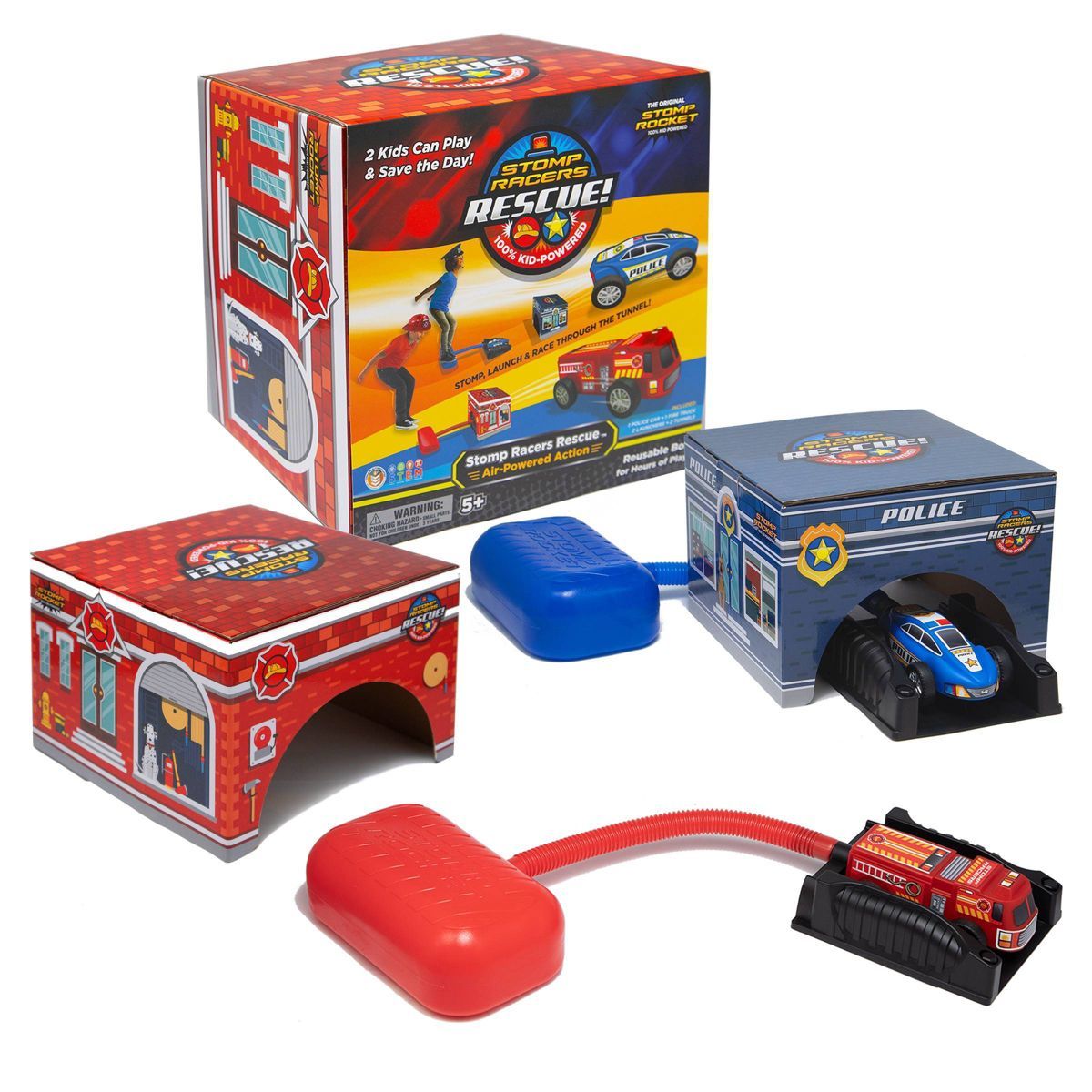 Stomp Rocket Stomp Racers Rescue with Police Car Fire Truck & 2 Launchers | Target