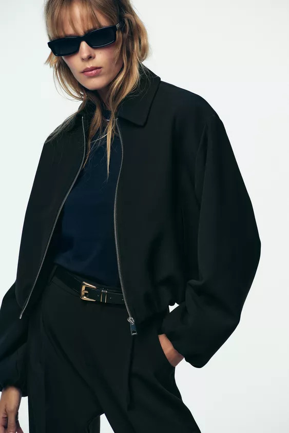 PUFFED ZIPPERED BOMBER JACKET | Zara US