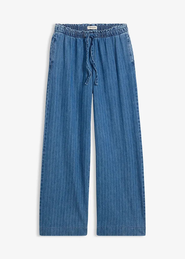 Wide leg jeans van katoen blue stone gestreept | Bonprix NL (Influencer)