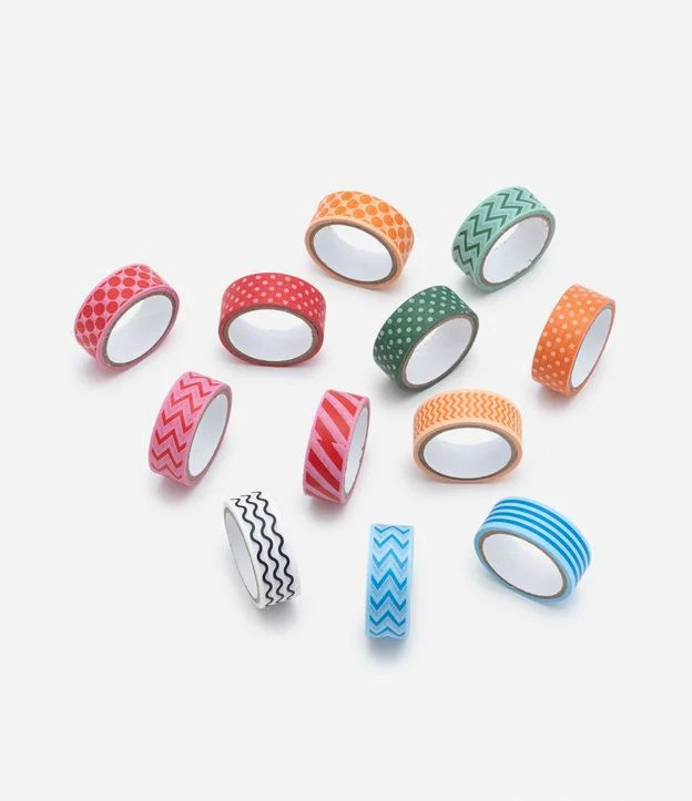 Kit 12 Fitinhas Adesivas com Estampas Variadas Multicores | Renner (BR)