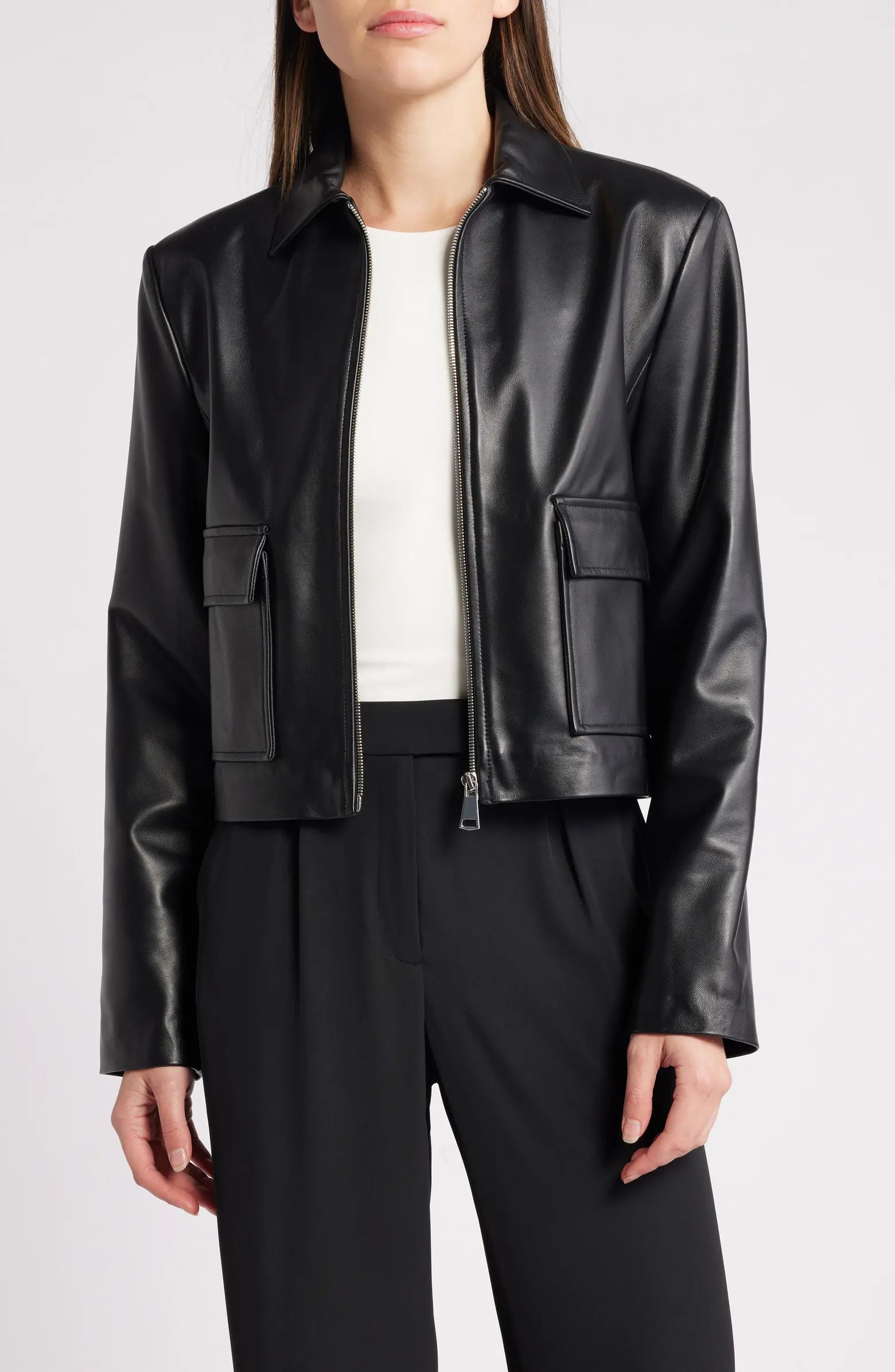 Pri Crop Leather Jacket | Nordstrom