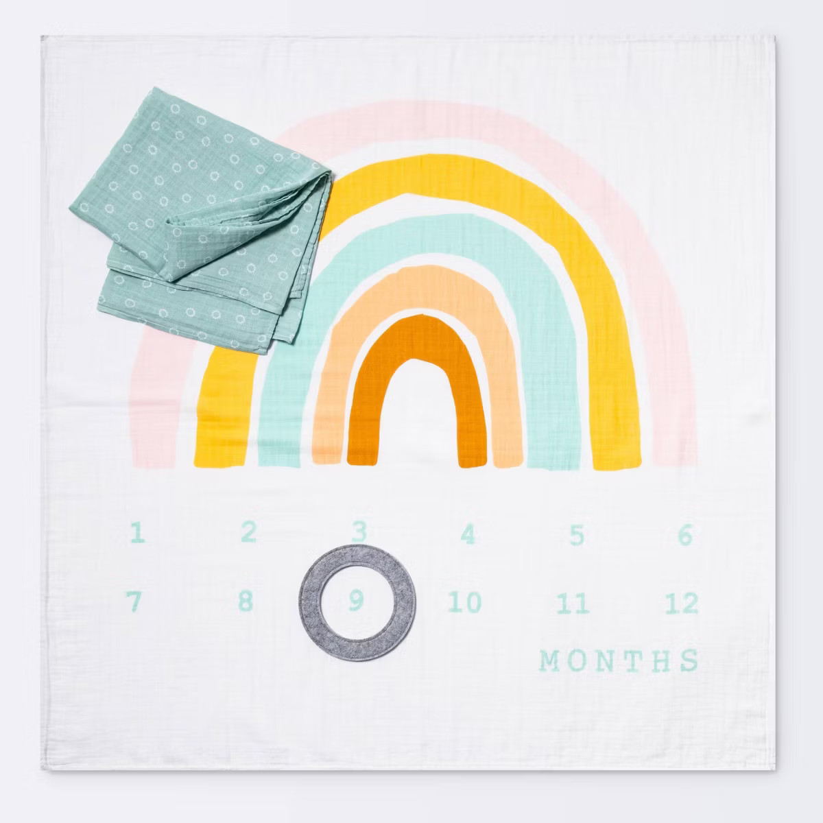 Muslin Blanket with Felt Frame Rainbow - Cloud Island™ | Target