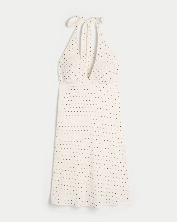 Women's Open-Back Crepe Halter Dress | Women's Clearance | HollisterCo.com | Hollister (US)