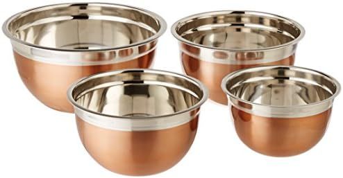 ExcelSteel Copper Tone Stainless Steel Mixing Bowls (Set of 4) | Amazon (US)