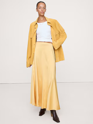 Stretch-Satin Maxi Skirt | Banana Republic (US)