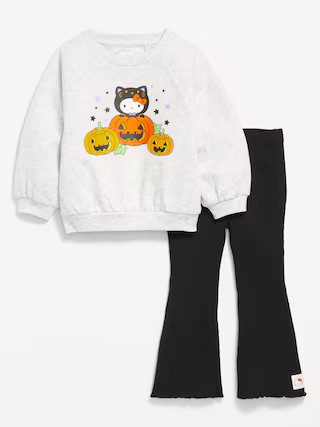 Hello Kitty® Graphic Sweatshirt and Flare Leggings Set for Girls | Old Navy | Old Navy (US)