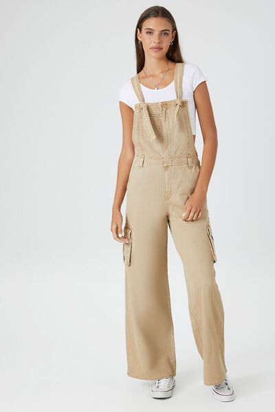 Canvas Cargo Wide-Leg Overalls | Forever 21 (US)