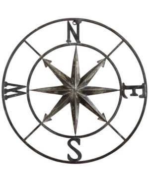 30" Round Metal Compass Wall Decor | Macys (US)