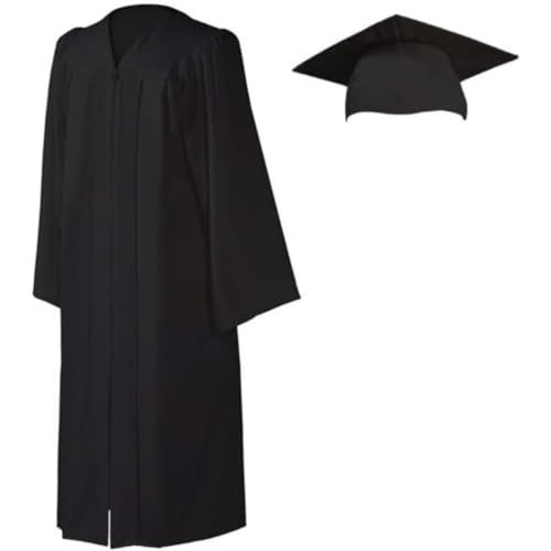 Black Cap and Gown with Matte Finish, Renowned Quality & Perfect for Pictures, Comfortable & Lightweight Fit, Silky Smooth Fabric for the High School, College & University - Unisex Graduation Gown | Amazon (US)