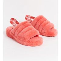 UGG fluffy slippers in neon-Pink | ASOS ROW