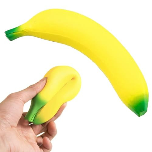 Banana Squishy Toy, Slow Rise Realistic Fruit Squeeze Ball, Sensory Stress Relief Fidget for Adults, Novelty Desk Decoration & Office Relaxation Gift | Amazon (US)
