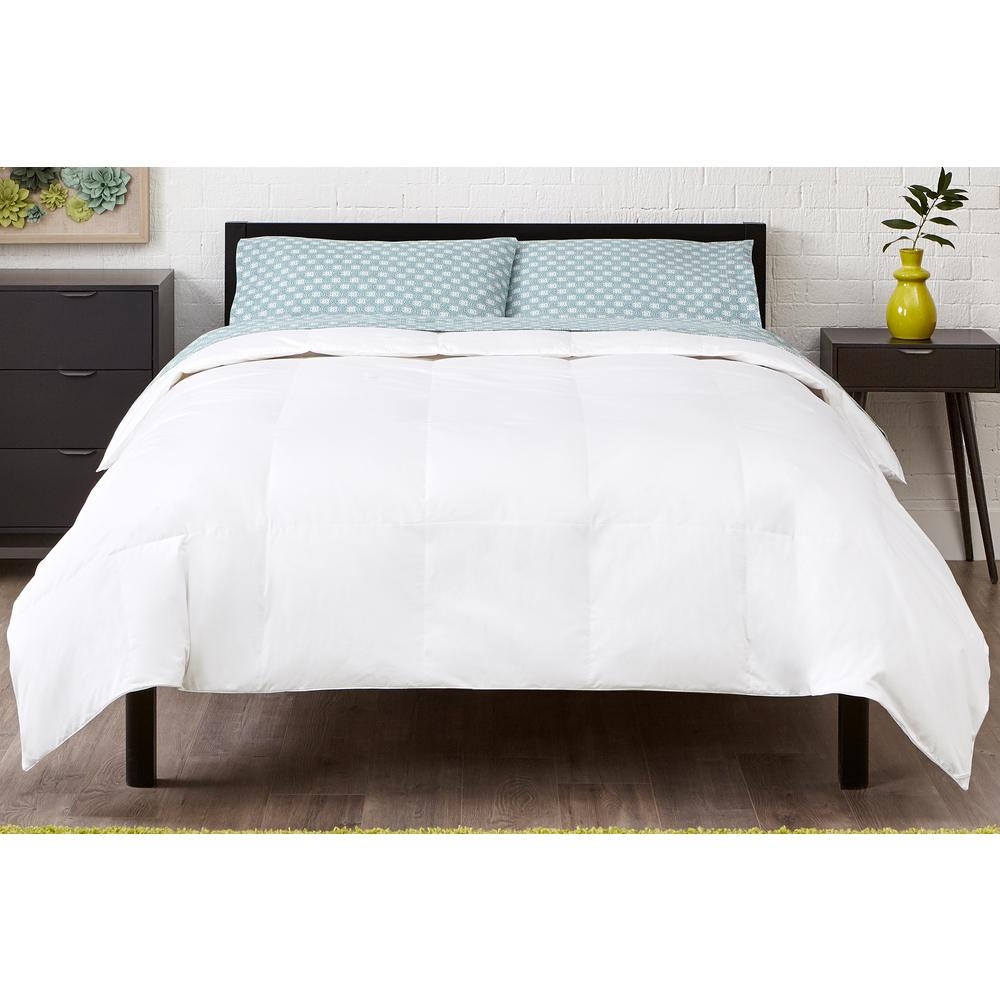 StyleWell Medium Weight Down Alternative Cotton White Full/Queen Comforter HJStylewell007 - The H... | The Home Depot