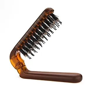 Travel Folding Hair Brush, Collapsable Portable Pocket Boar Bristle Hair Brush for Thin Thick Hai... | Amazon (US)