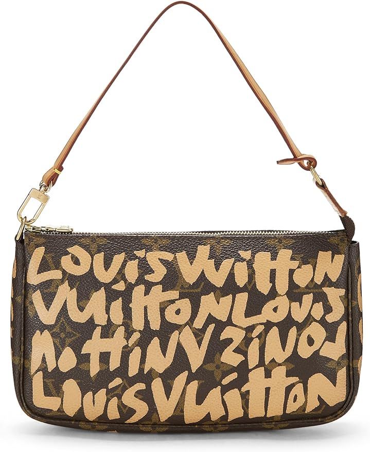 Amazon.com: Louis Vuitton, Pre-Loved Stephen Sprouse x Louis Vuitton Beige Monogram Graffiti Poch... | Amazon (US)