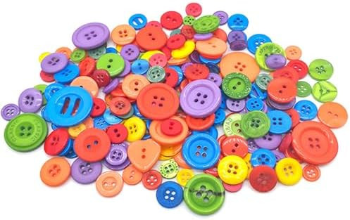 1000 Pcs Assorted Buttons for Crafts & Sewing - Mixed Color, Assorted Sizes, 0-4 Holes | Amazon (US)
