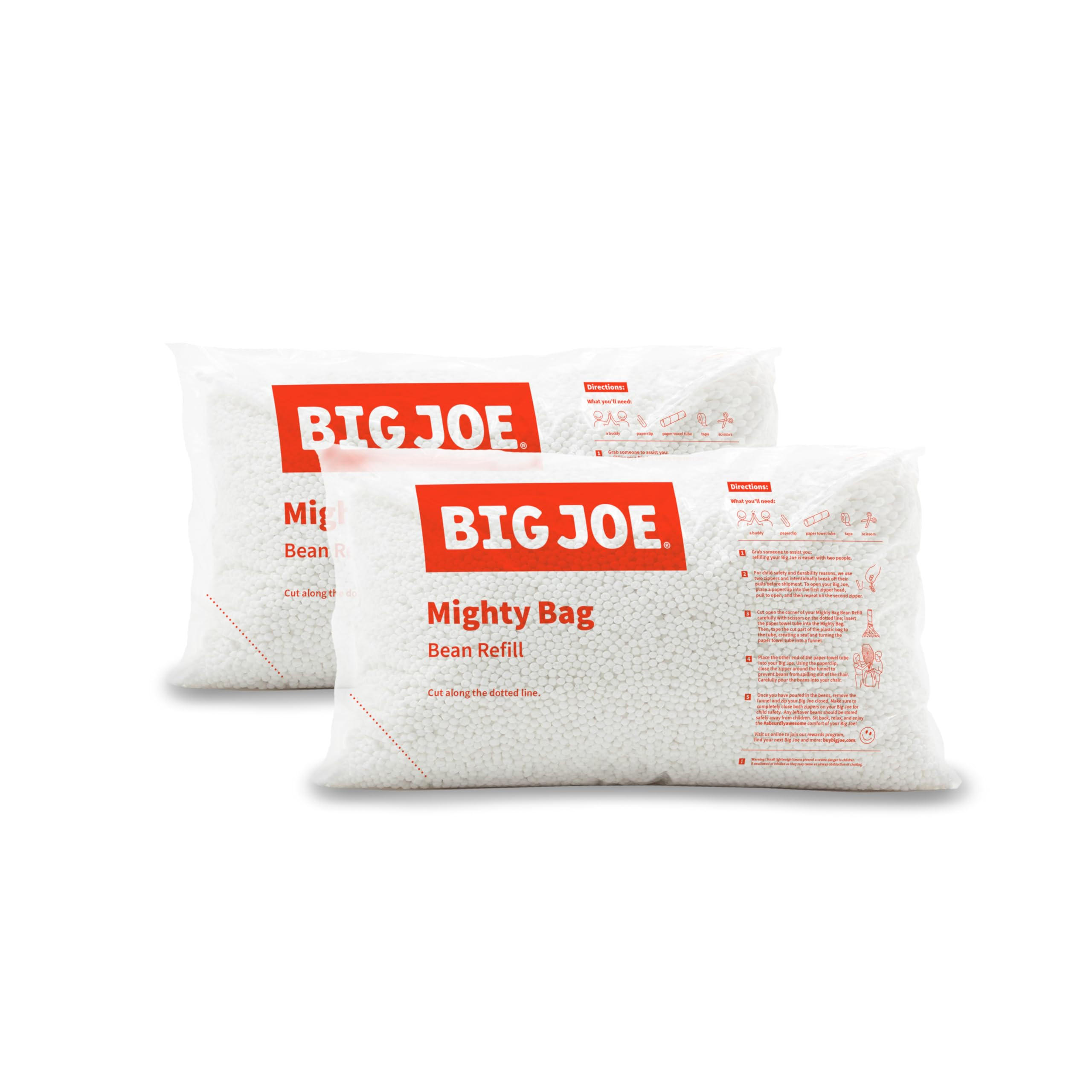 Big Joe Bean Refill, Polystyrene Beans for Bean Bags or Crafts, 200 Liters, White | Amazon (US)