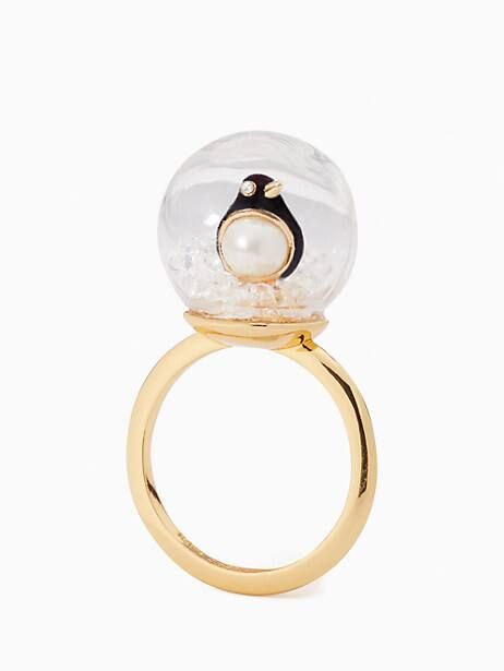 arctic friends penguin snow globe ring | Kate Spade Outlet