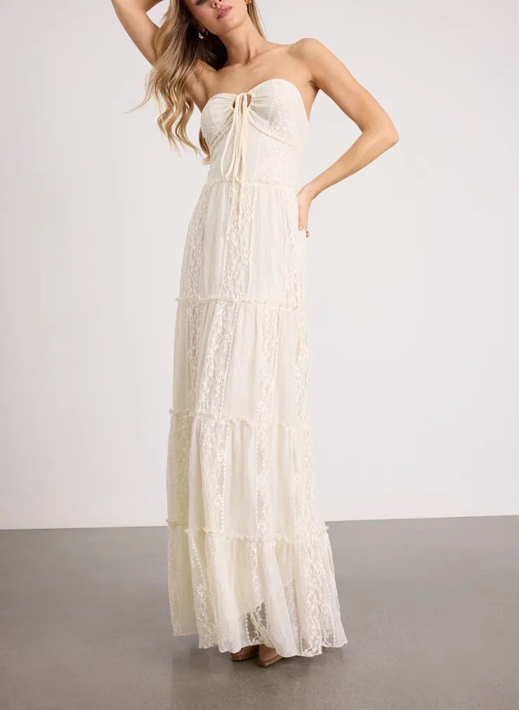 When you’re in need of a dreamy vacation-inspired dress, slide into the Nora Ivory Lace Strapless Tiered Maxi Dress. This elegant maxi dress is under $80.

Keywords: Vacation dress, spring dress, spring outfit women, lace maxi dress, tiered maxi dress, white maxi dress, summer maxi dress, spring break, summer dress women, summer dresses, date night outfits, mini lace dress, vacation outfits women, cruise ship outfits, bridal shower dress, beach wedding dress, party dress, beach party dress, Mediterranean inspired outfits, floral print dress, floral print maxi dress 

#LTKWedding #LTKTravel #LTKgrwm