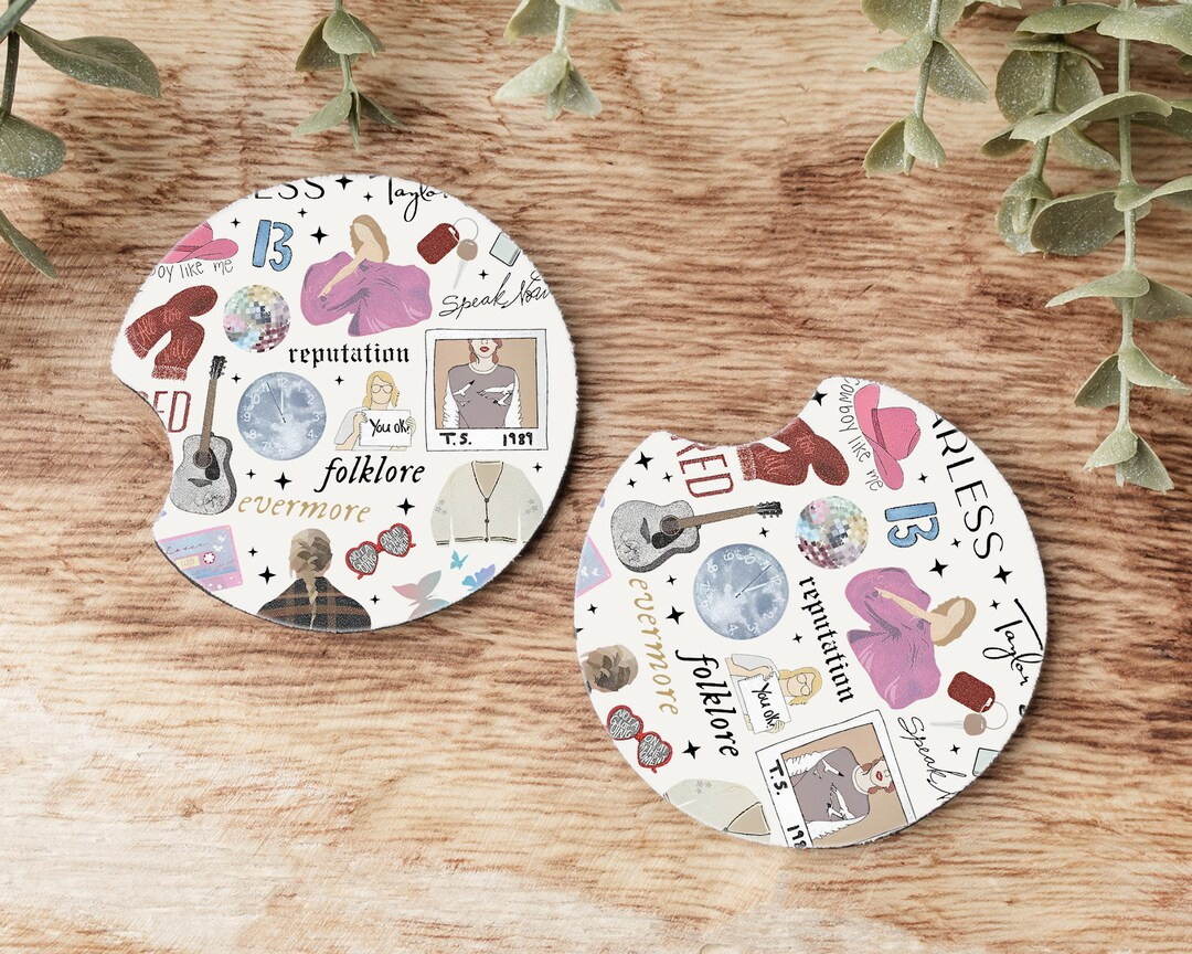 Swiftie Car Coaster Set Set of 2 Taylor Swiftie Taylor Swift Merch Eras Tour Merch Eras Tour Midn... | Etsy (US)
