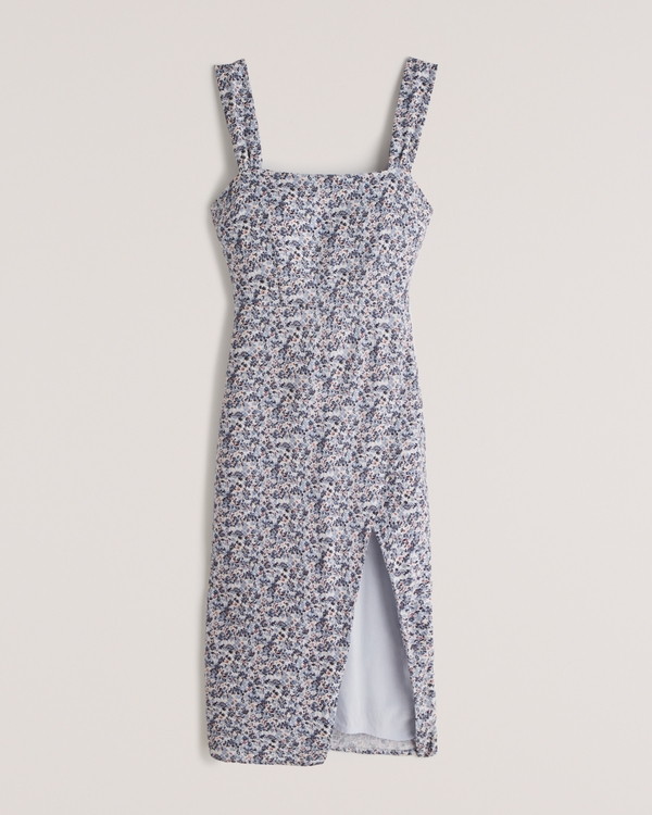 Wrap-Front Linen Midi Dress | Abercrombie & Fitch (US)