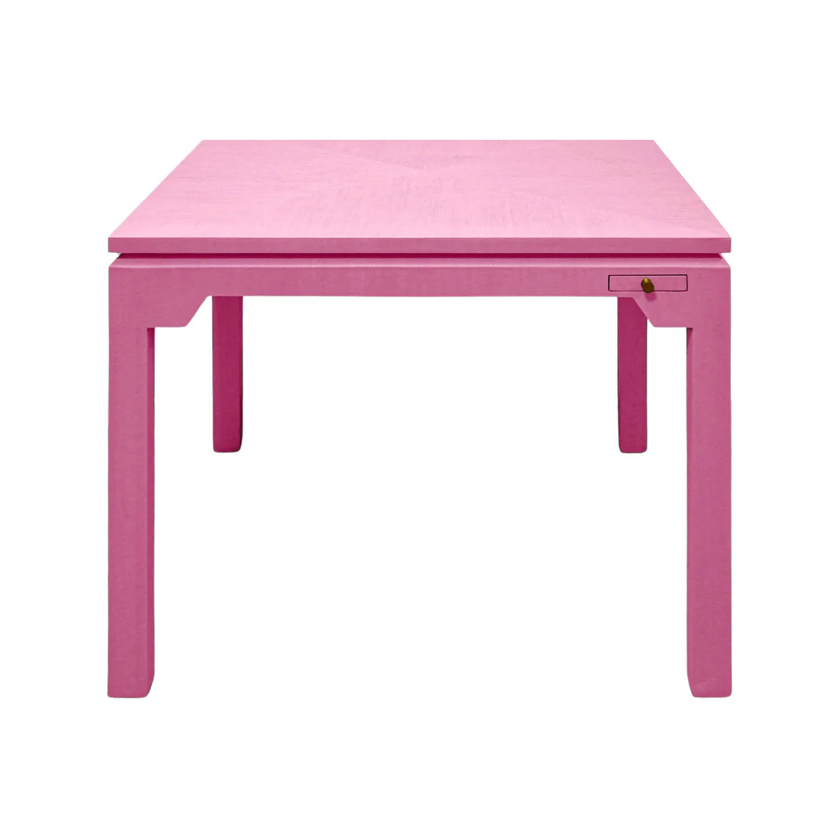 Pass the Rose Game Table in Peony | Pink Grasscloth Game Table | Scout Design Studio