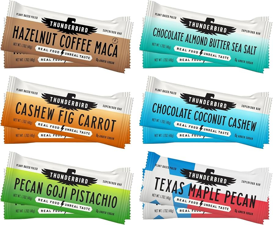 Thunderbird Bars Energy Snack, Gluten-Free with Protein, Healthy Real Food, Vegan Paleo Non-GMO, ... | Amazon (US)