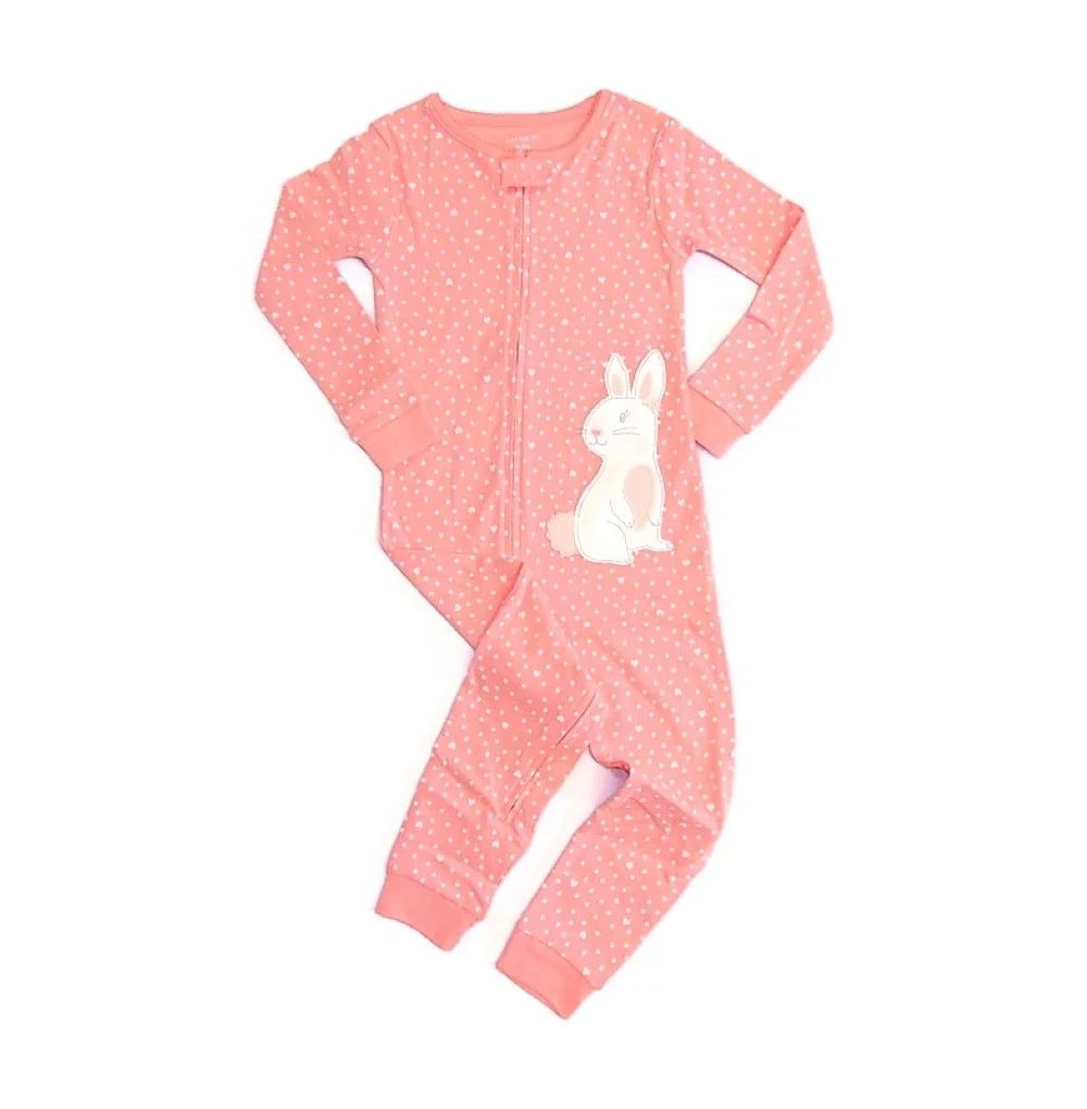 Carter's Toddler Girl's Pink Polka Dot Bunny Cotton Footed Pajama Sleeper, Size 2T | Walmart (US)