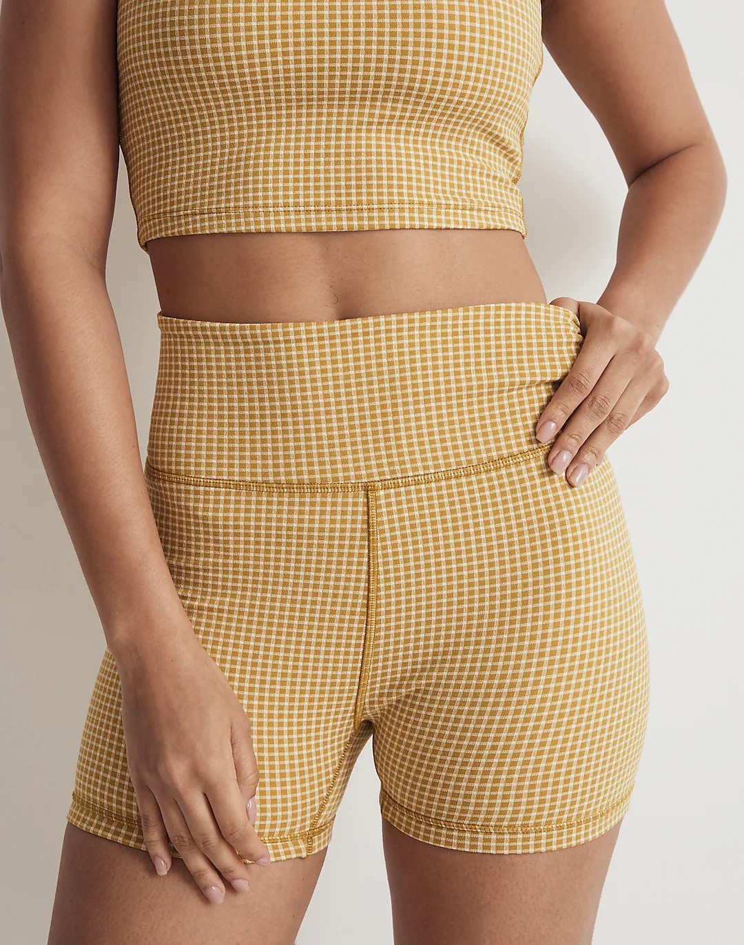 Flex High-Rise Biker Shorts in Gingham | Madewell