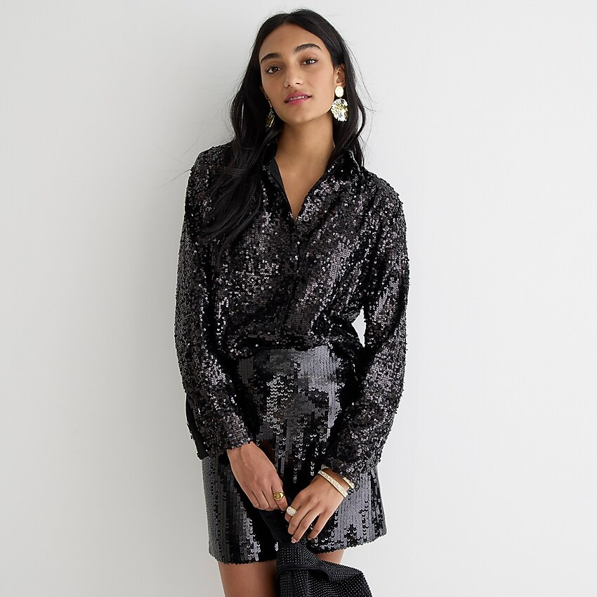 Classic-fit sequin shirt | J. Crew US