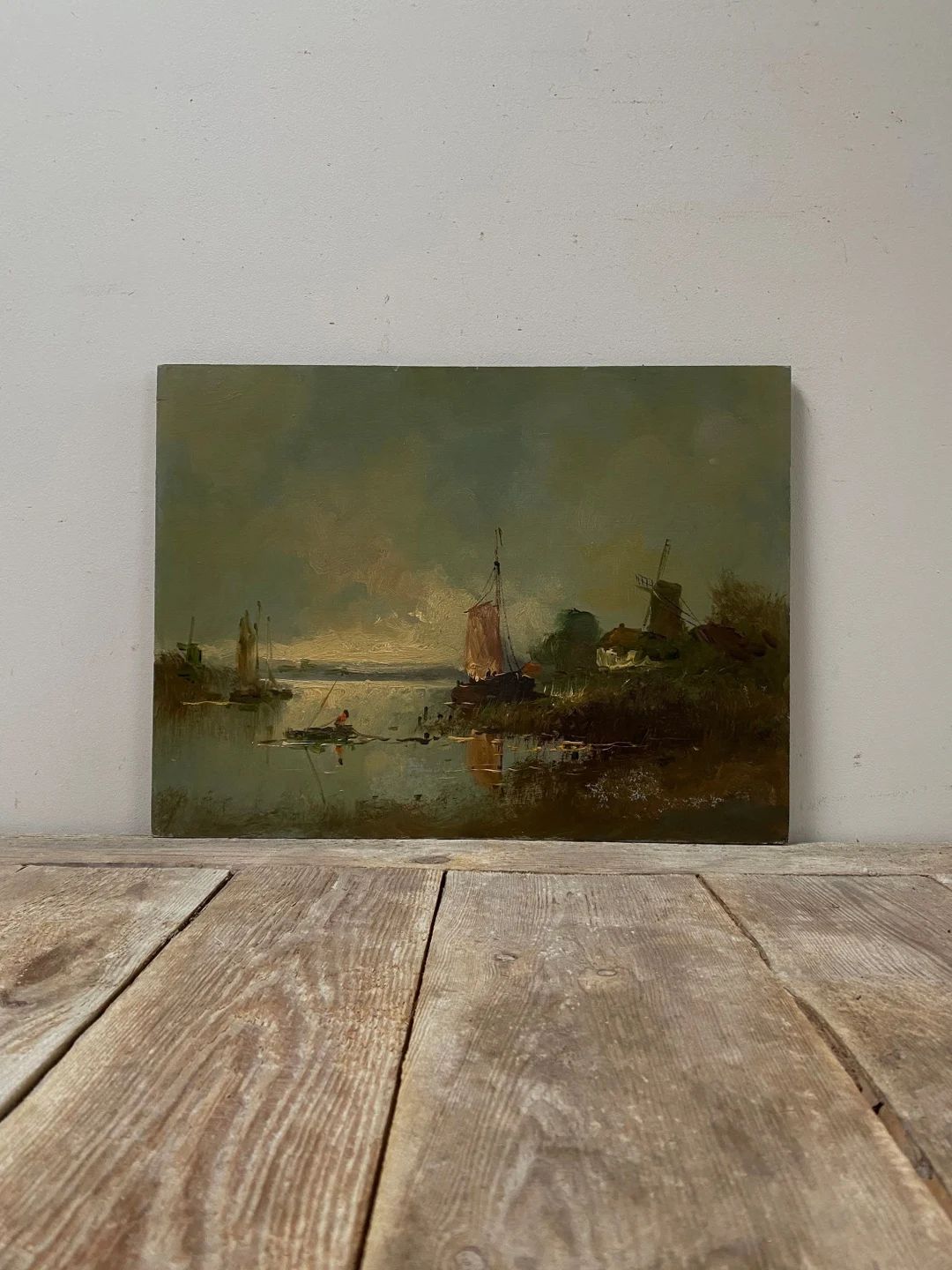 Antique Dutch oil painting, antique fisherman oil painting, antique sailboat oil painting, antiqu... | Etsy (US)