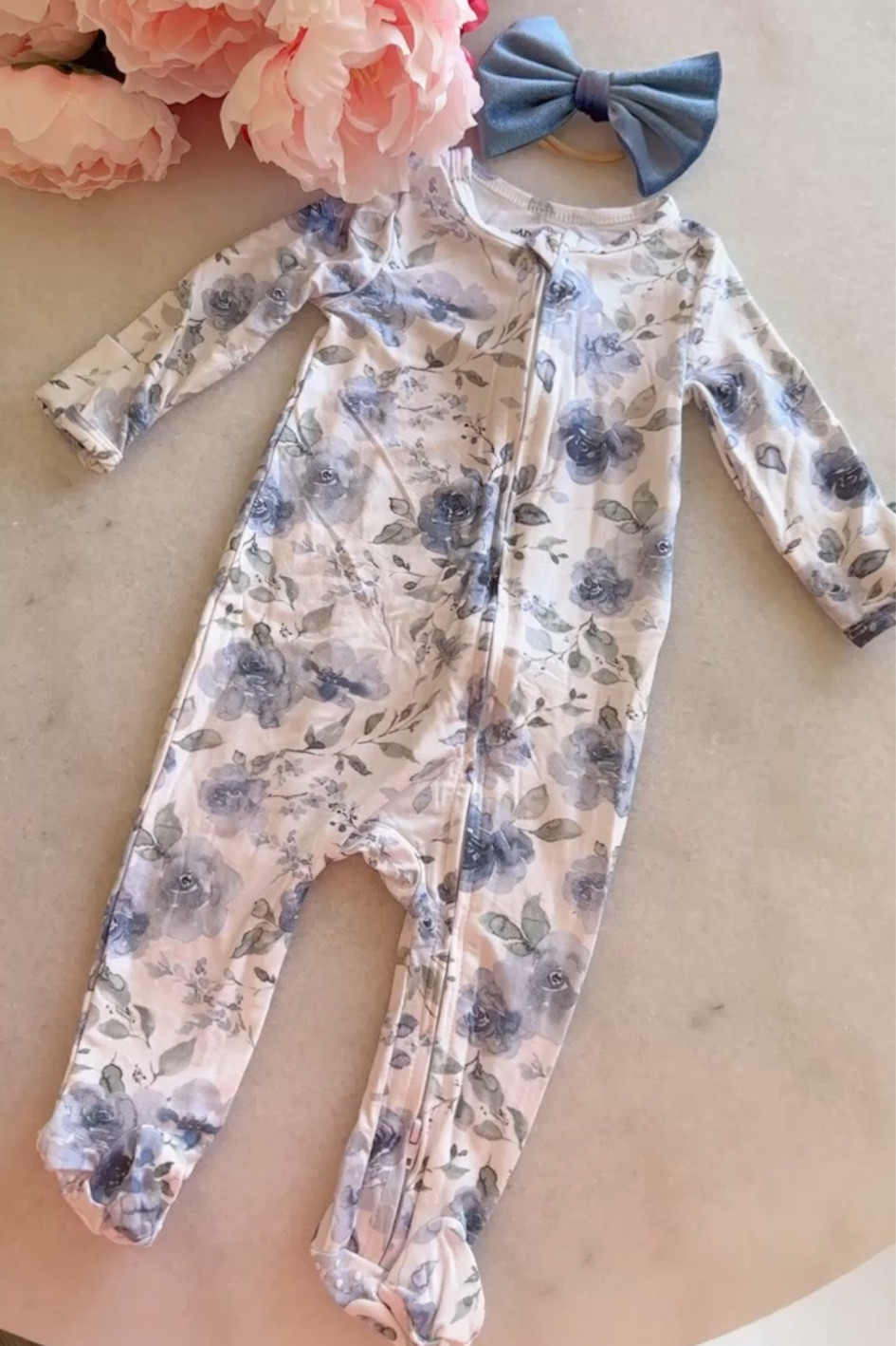 This may be my favorite little baby outfit ever… obsessed with the blues & crushed velvet bow! 🎀 Code “LANDONS20” saves you 20% off at Caden Lane! baby girl clothes, baby girl haul, baby onesie, baby pajamas 

#LTKkids #LTKbaby #LTKstyletip