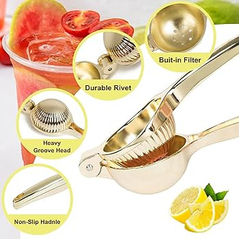 Agirlvct Lemon Squeezer, Heavy Duty Zinc Manual Lemon Juicer, Threaded Groove Fresh Small Oranges... | Amazon (US)