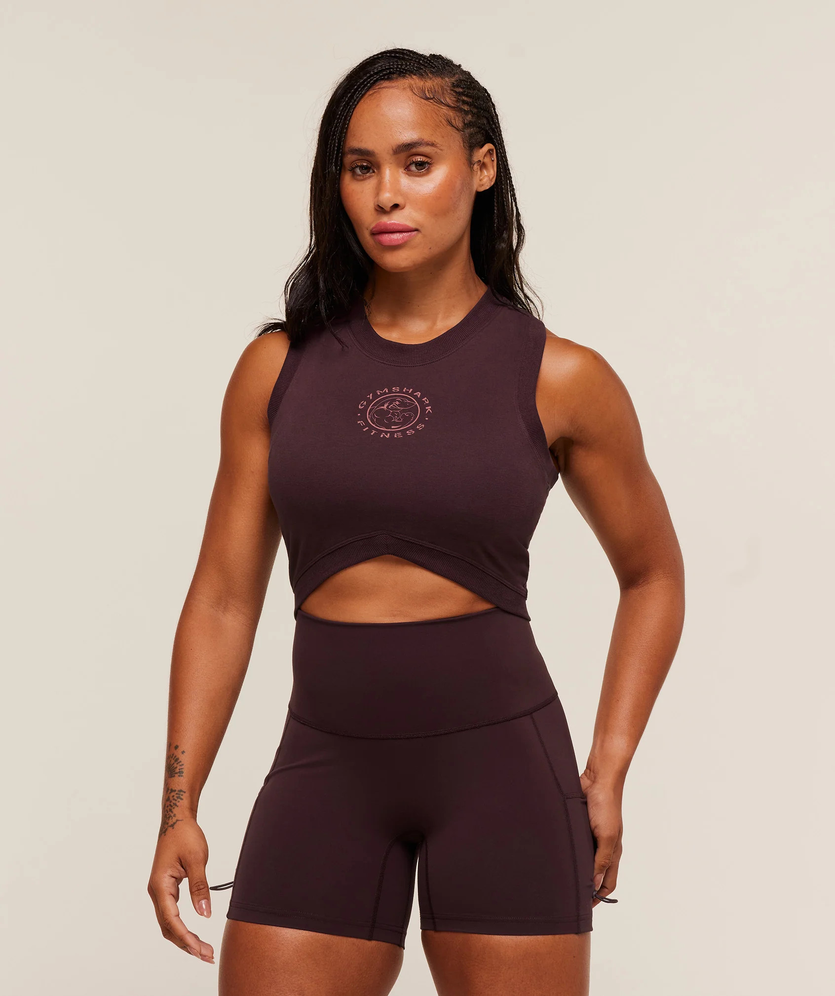 Gymshark Legacy Sleeveless Crop Top - Cherry Purple | Gymshark US
