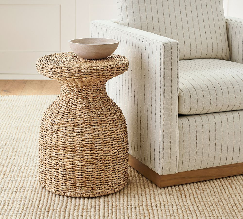 Woven Round Seagrass Side Table (16") | Pottery Barn (US)