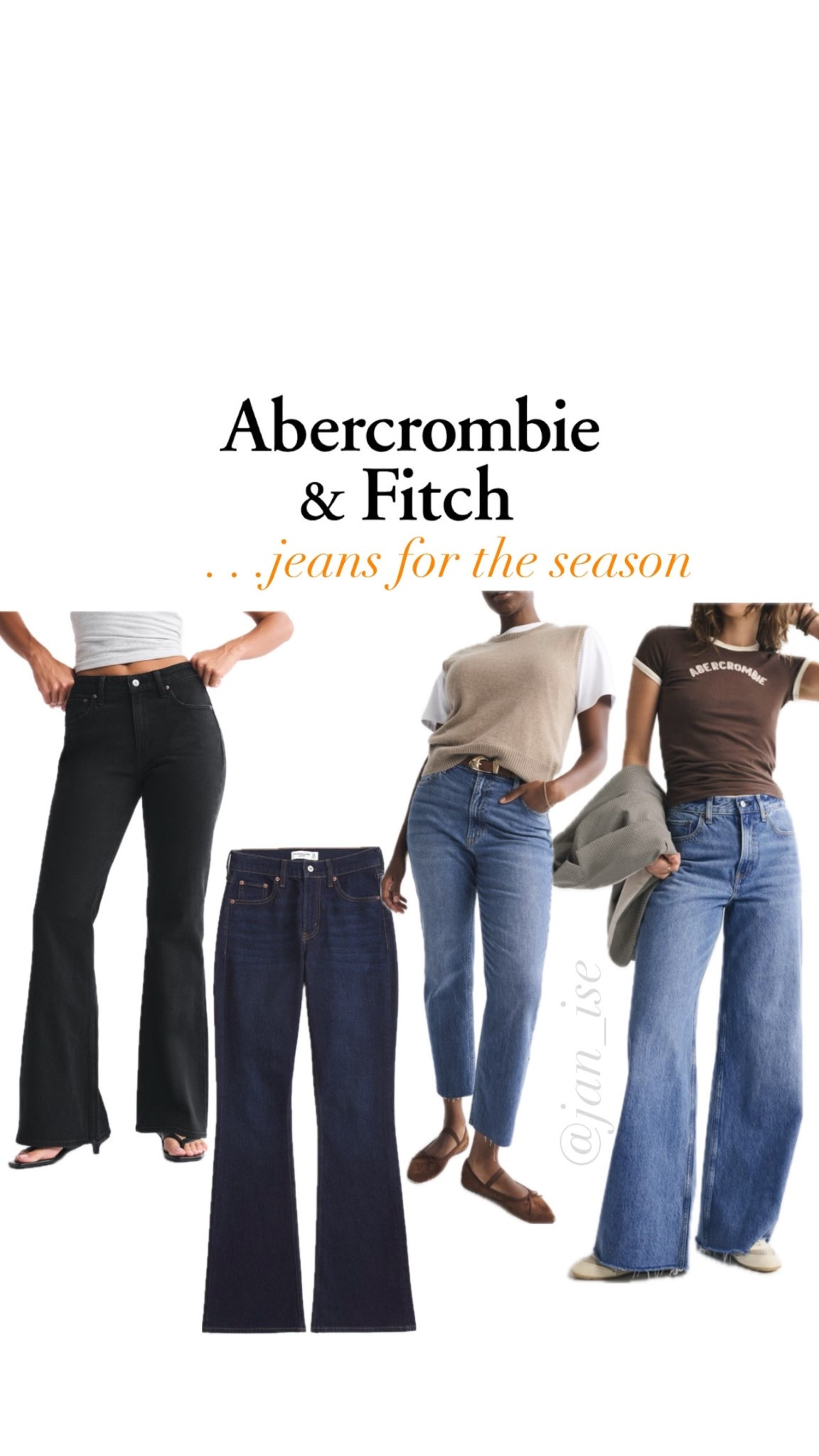 Abercrombie & Fit itch jeans for the season.

#LTKSaleAlert #LTKMidsize #LTKStyleTip