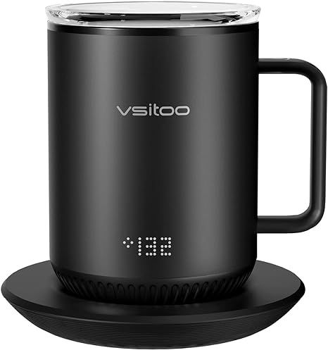 VSITOO S3 Temperature Control Smart Mug 2 with Lid, Self Heating Coffee Mug 10 oz, Touch Tech&LED... | Amazon (US)