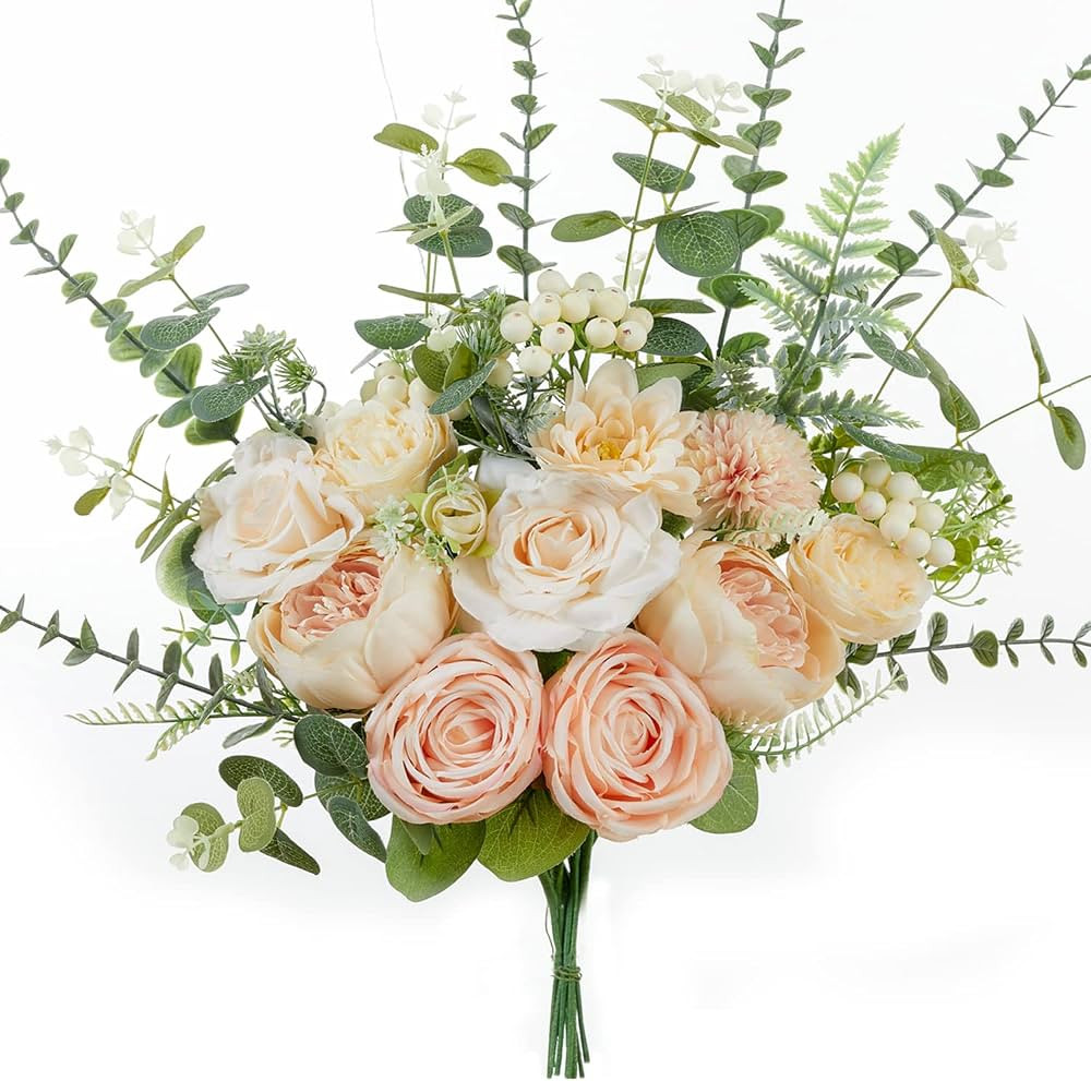 Anna's Whimsy Artificial Flowers Bouquets, Artificial Silk Flowers Bouquets for Wedding, Home Tab... | Amazon (US)